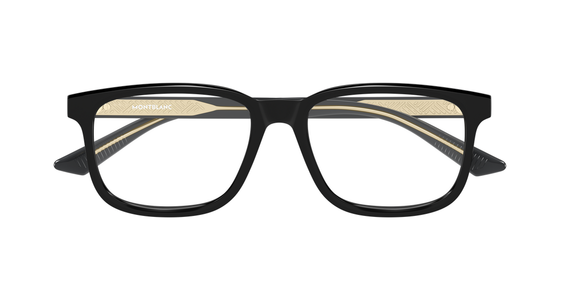 Occhiali da vista montblanc mb0452o 001 negro rectangular / squared masculino taglia 55mm - Vista dettagliata