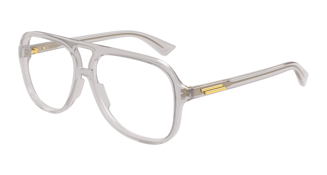 Occhiali da vista bottega veneta bv1417o 003 gris pilot/navigator unisex taglia 56mm - Vista principale