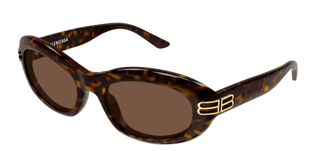 Gafas de sol balenciaga bb0431s 002 havana round/oval/panthos femenino talla 57mm - Vista principal