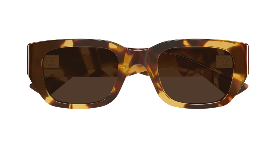 Occhiali da sole bottega veneta bv1401sa 002 havana rectangular / squared unisex taglia 52mm - Vista dettagliata
