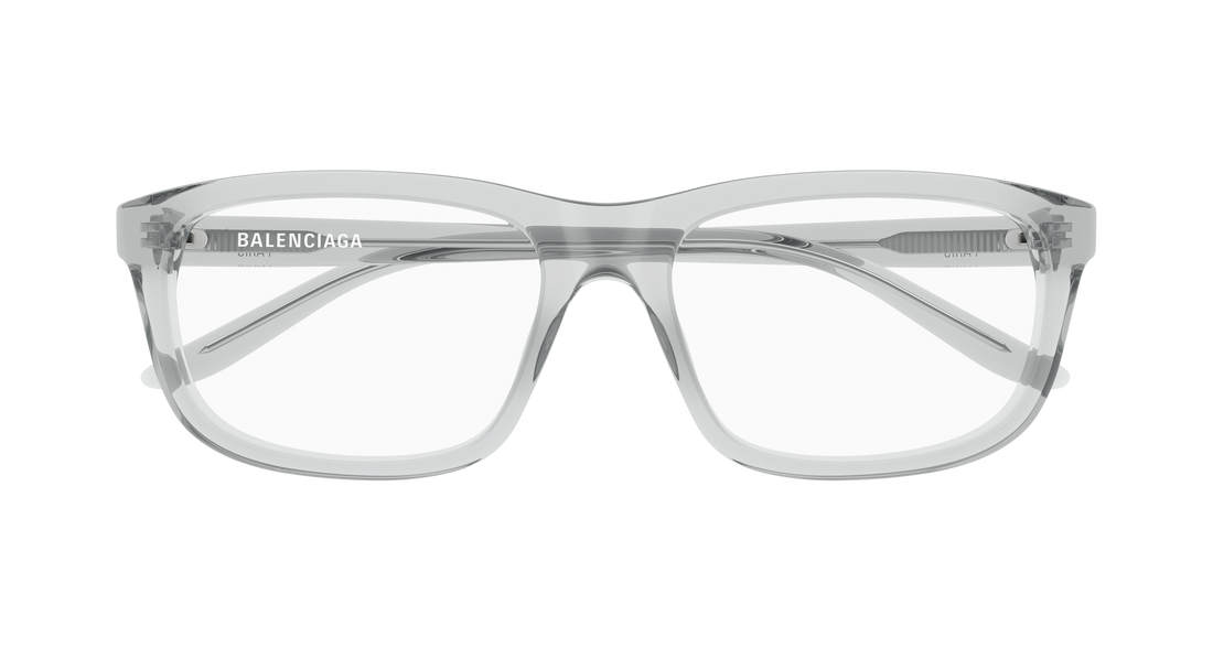 Occhiali da vista balenciaga bb0438o 005 gris rectangular / squared masculino taglia 57mm - Vista dettagliata