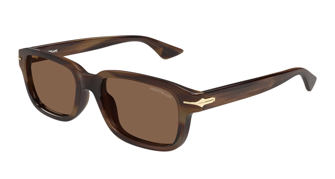 Lunettes de soleil montblanc mb0436s 004 havana rectangular / squared masculino taille 54mm - Vue principale
