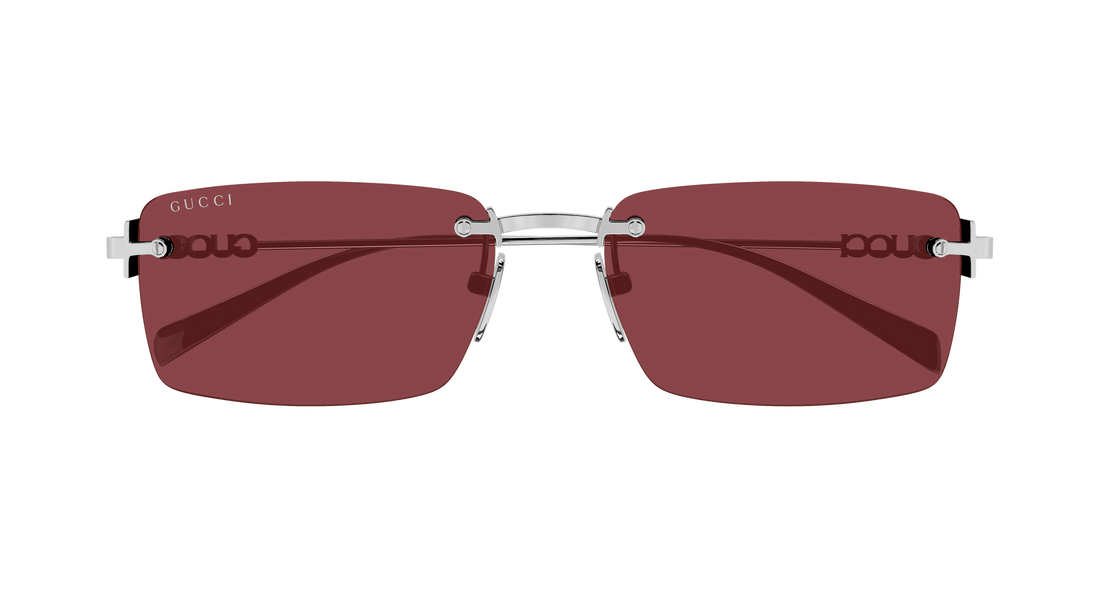 Occhiali da sole gucci gg1941s 003 plateado rectangular / squared masculino taglia 56mm - Vista dettagliata