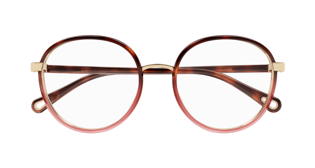 Prescription glasses chloé ch0033o 010 havana round femenino size 51mm - Detailed view