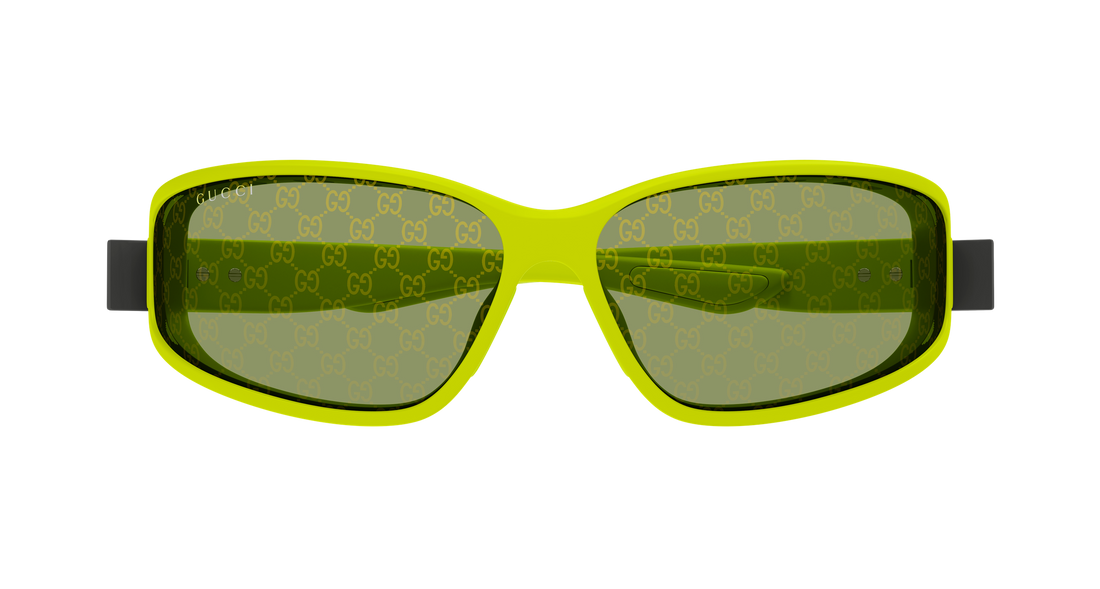 Occhiali da sole gucci gg2011s 002 verde geometric masculino taglia 73mm - Vista dettagliata