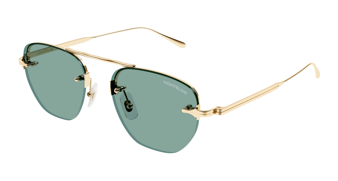 Sunglasses montblanc mb0404s 003 dorado round masculino size 52mm - Main view