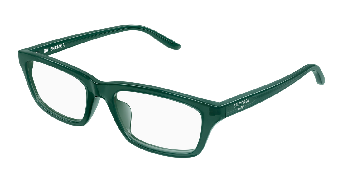 Occhiali da vista balenciaga bb0439o 007 verde rectangular / squared masculino taglia 55mm - Vista principale