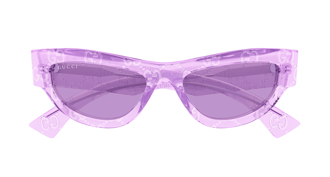 Occhiali da sole gucci gg1834s 015 violeta cat eye femenino taglia 53mm - Vista dettagliata
