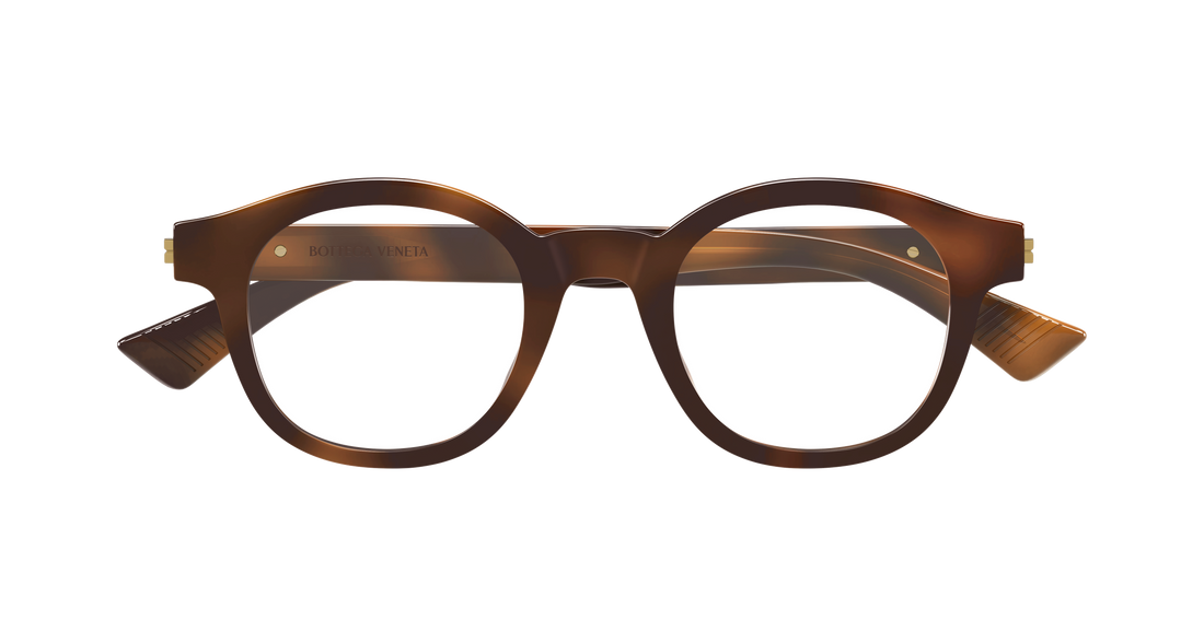 Occhiali da vista bottega veneta bv1413o 005 havana round/oval/panthos masculino taglia 46mm - Vista dettagliata