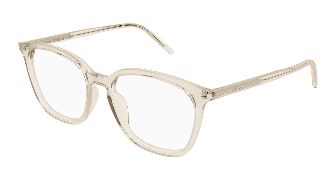 Prescription glasses saint laurent sl 783/f 004 beige round femenino size 54mm - Main view