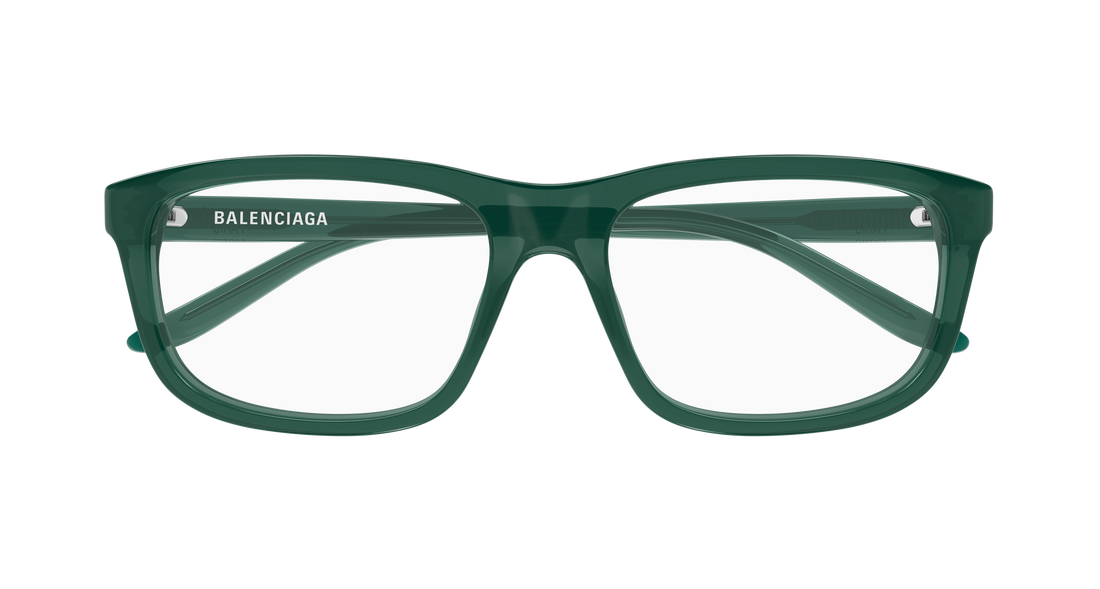 Occhiali da vista balenciaga bb0438o 007 verde rectangular / squared masculino taglia 57mm - Vista dettagliata