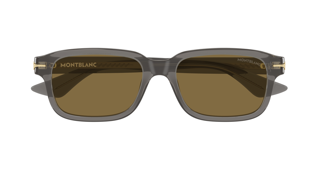 Lunettes de soleil montblanc mb0436s 003 gris rectangular / squared masculino taille 54mm - Vue détaillée