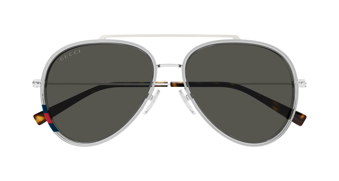 Occhiali da sole gucci gg1981s 005 gris pilot/navigator masculino taglia 56mm - Vista dettagliata