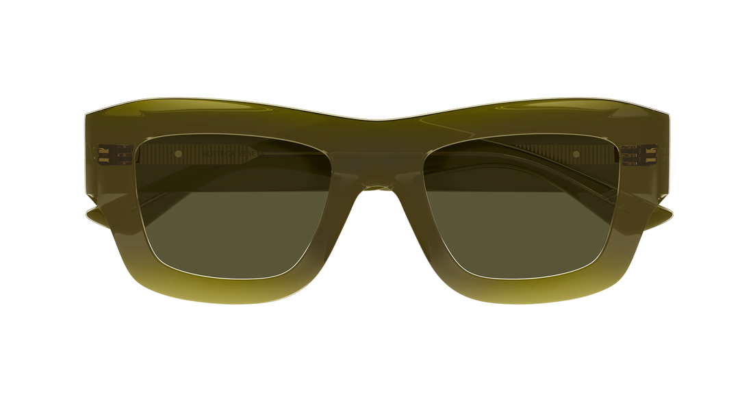 Occhiali da sole bottega veneta bv1357s 005 verde rectangular / squared femenino taglia 50mm - Vista dettagliata