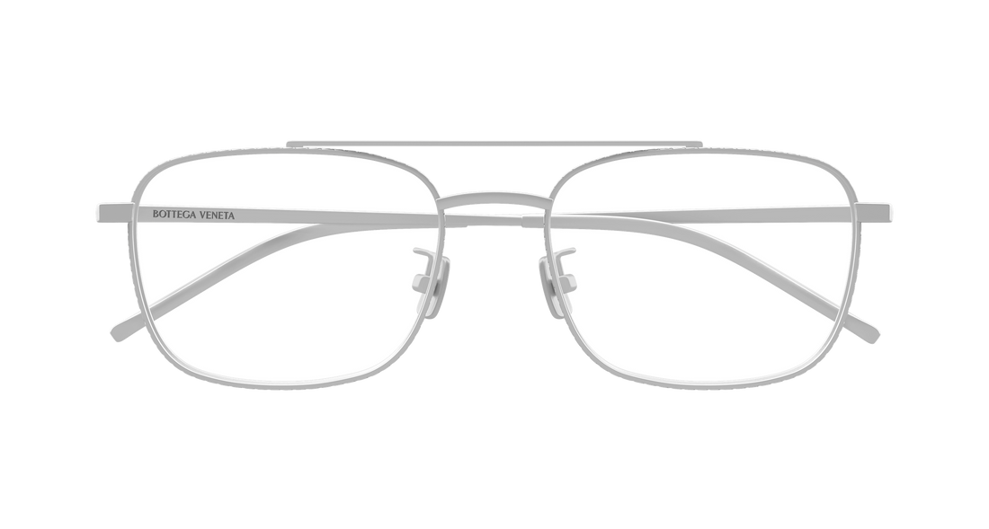Occhiali da vista bottega veneta bv1425oa 002 plateado rectangular / squared unisex taglia 55mm - Vista dettagliata