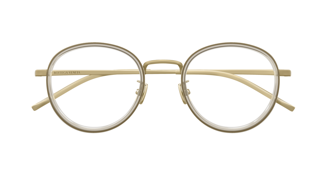 Occhiali da vista bottega veneta bv1428oa 003 bronce round/oval/panthos unisex taglia 50mm - Vista dettagliata