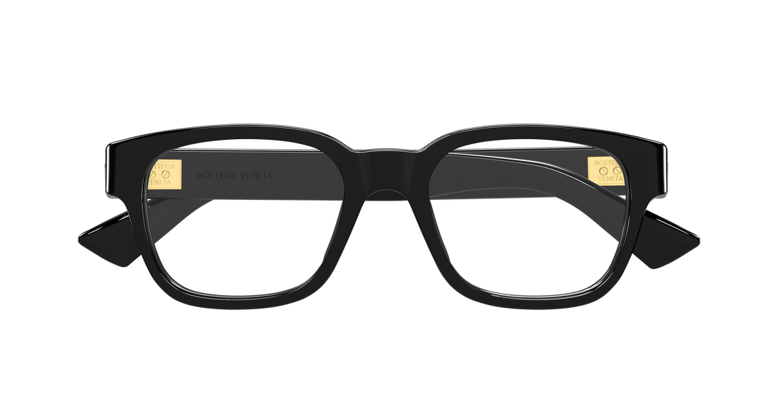 Occhiali da vista bottega veneta bv1403o 001 negro rectangular / squared unisex taglia 52mm - Vista dettagliata