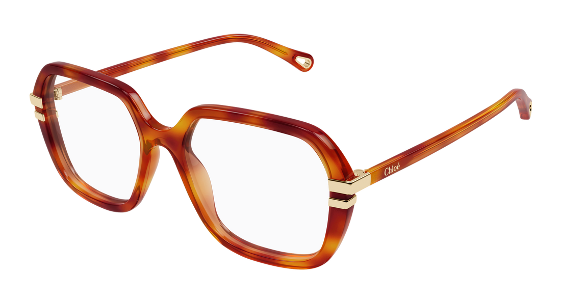 Prescription glasses chloé ch0205o 010 havana rectangular / squared femenino size 53mm - Main view