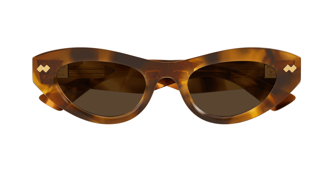 Occhiali da sole bottega veneta bv1350s 002 havana cat eye femenino taglia 50mm - Vista dettagliata
