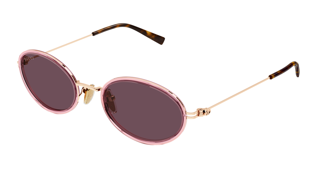 Occhiali da sole gucci gg1980s 003 rosa round/oval/panthos femenino taglia 52mm - Vista principale