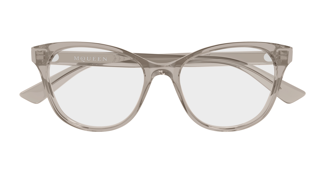 Brillen alexander mcqueen am0576o 010 marron cat eye femenino größe 54mm - Detailansicht