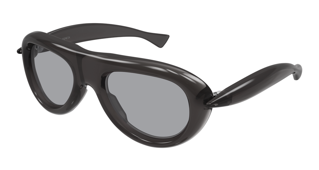 Lunettes de soleil bottega veneta bv1483s 003 gris round/oval/panthos unisex taille 54mm - Vue principale
