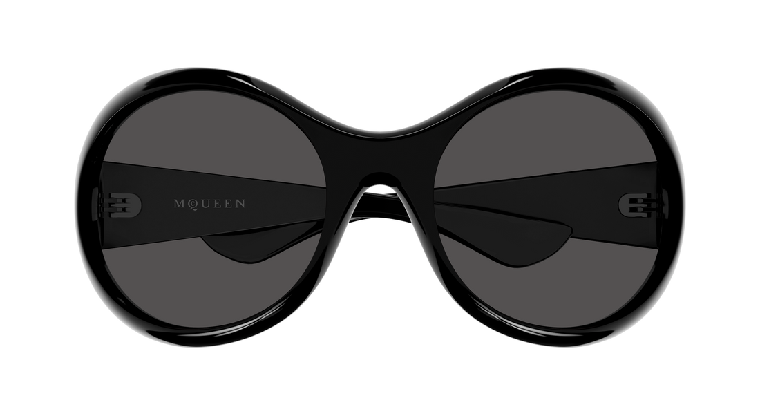 Lunettes de soleil alexander mcqueen am0592s 001 negro round/oval/panthos unisex taille 65mm - Vue détaillée