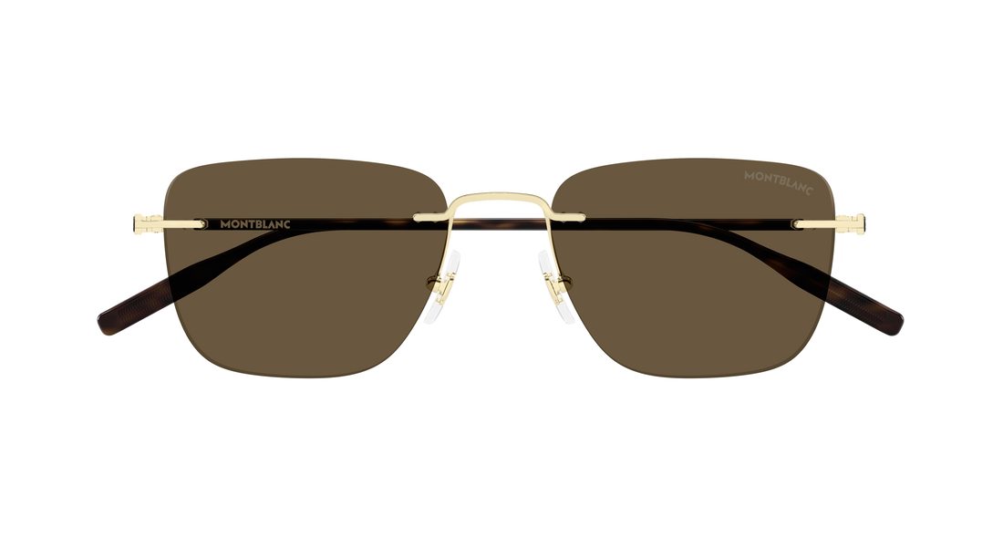 Sunglasses montblanc mb0470s 003 dorado rectangular / squared masculino size 54mm - Detailed view