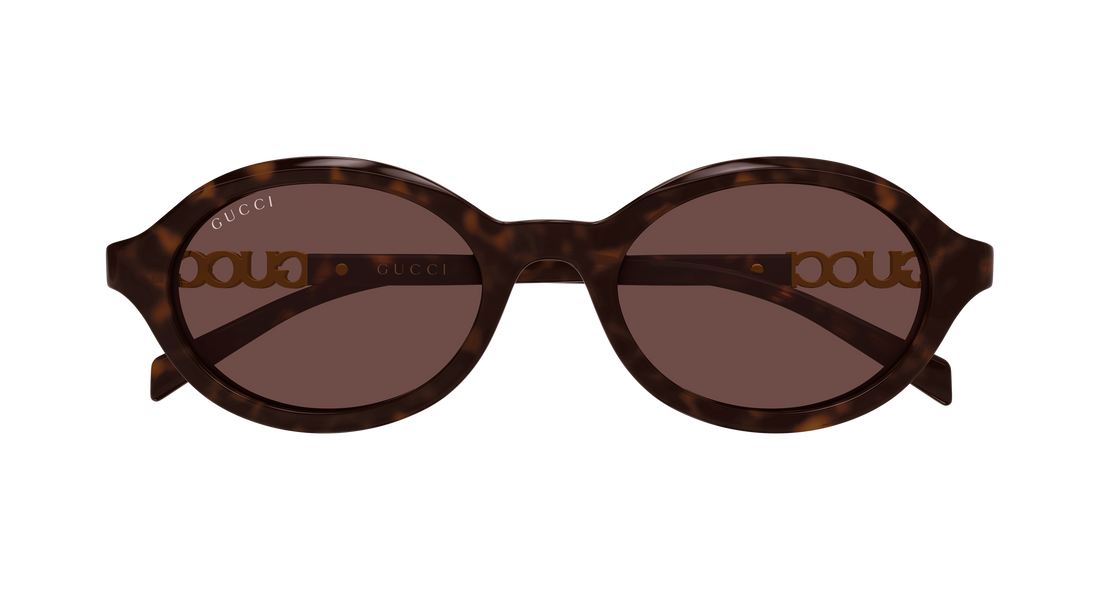 Occhiali da sole gucci gg2153s 002 havana round/oval/panthos femenino taglia 51mm - Vista dettagliata