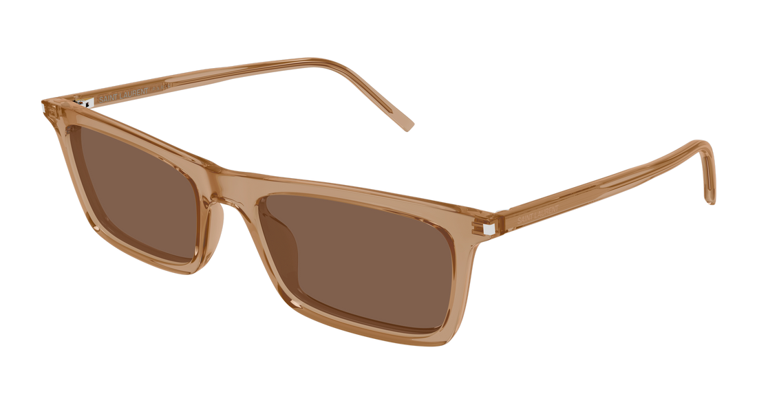 Sunglasses saint laurent sl 890 betty thin 005 marron rectangular / squared unisex size 54mm - Main view