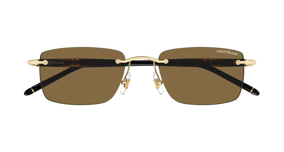 Sonnenbrillen montblanc mb0344s 013 dorado rectangular / squared masculino größe 54mm - Detailansicht