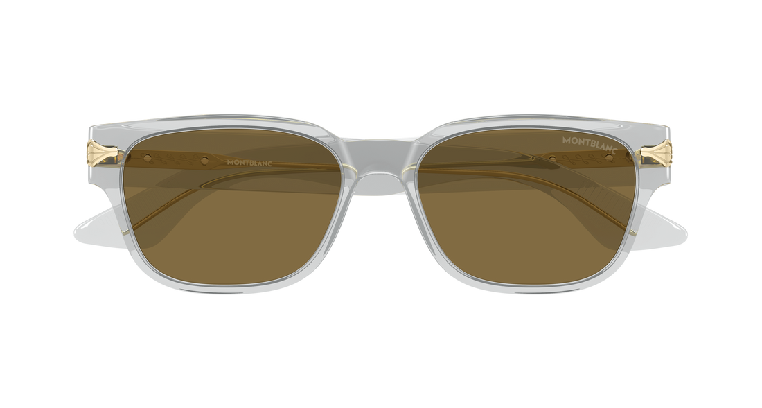 Lunettes de soleil montblanc mb0479s 004 gris rectangular / squared masculino taille 55mm - Vue détaillée