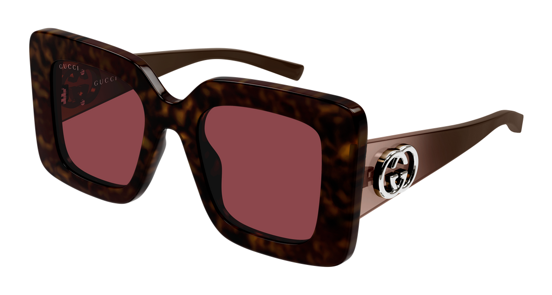 Sonnenbrillen gucci gg2025s 002 havana rectangular / squared femenino größe 49mm - Hauptansicht