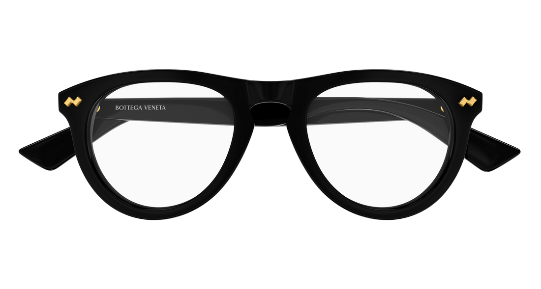 Lunettes de vue bottega veneta bv1507o 006 negro round/oval/panthos unisex taille 52mm - Vue détaillée