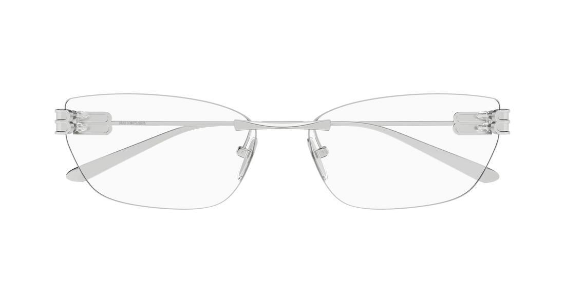 Prescription glasses balenciaga bb0490o 001 plateado rectangular / squared femenino size 62mm - Detailed view