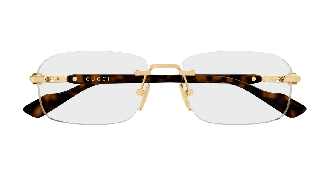 Lunettes de vue gucci gg1221o 007 dorado rectangular / squared masculino taille 56mm - Vue détaillée