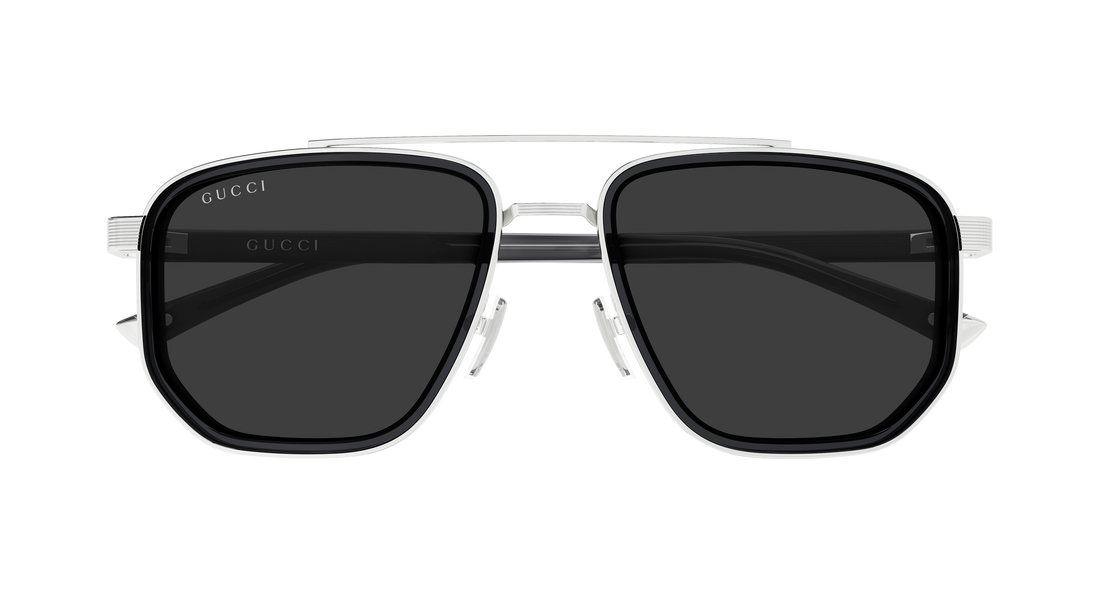 Sunglasses gucci gg2073s 001 plateado rectangular / squared masculino size 55mm - Detailed view