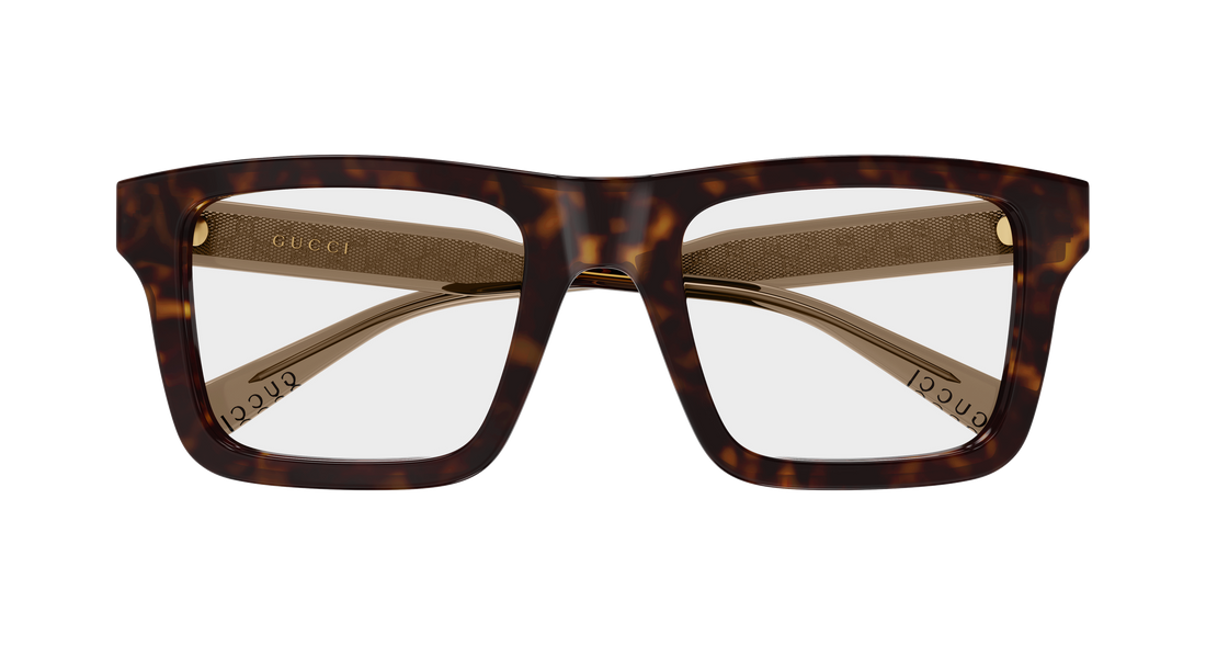 Occhiali da vista gucci gg2070o 002 havana rectangular / squared masculino taglia 53mm - Vista dettagliata