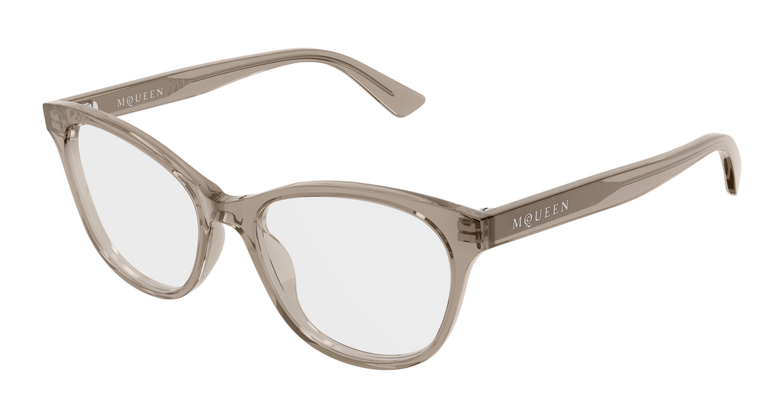 Brillen alexander mcqueen am0576o 010 marron cat eye femenino größe 54mm - Hauptansicht