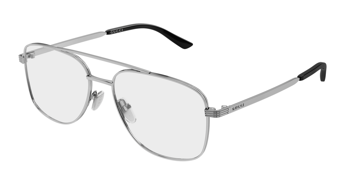 Lunettes de vue gucci gg2223o 001 plateado pilot/navigator femenino taille 54mm - Vue principale