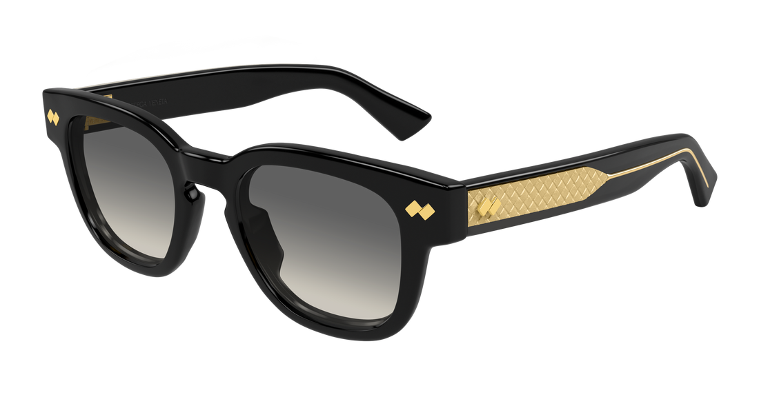 Sunglasses bottega veneta bv1441s 001 negro round/oval/panthos unisex size 48mm - Main view