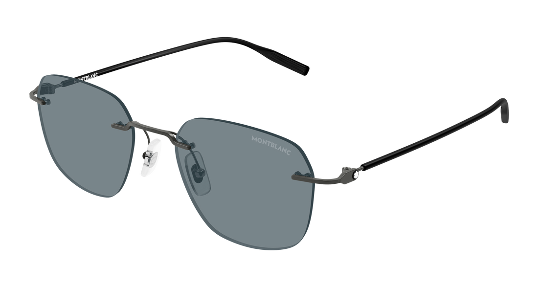 Lunettes de soleil montblanc mb0430s 002 plateado rectangular / squared masculino taille 53mm - Vue principale