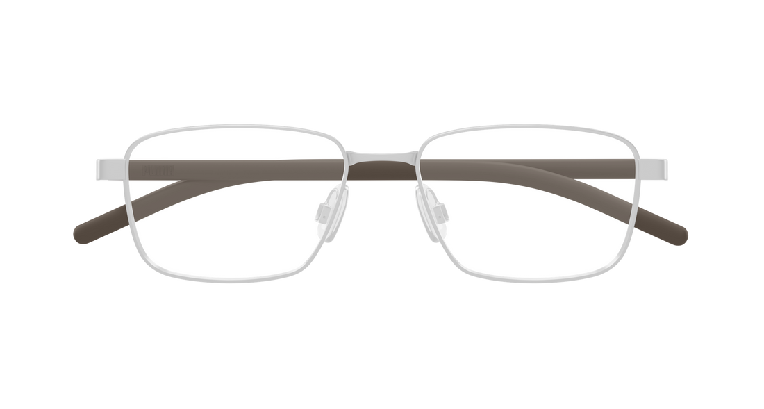 Lunettes de vue puma pu0554o 002 plateado rectangular / squared masculino taille 55mm - Vue détaillée