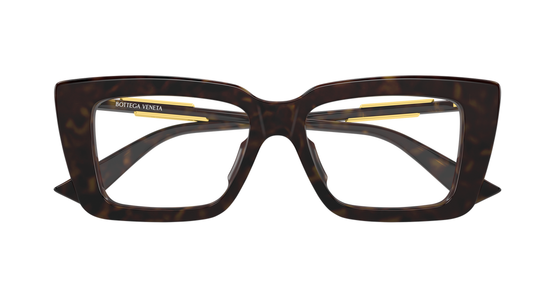 Prescription glasses bottega veneta bv1448o 002 havana rectangular / squared femenino size 53mm - Detailed view