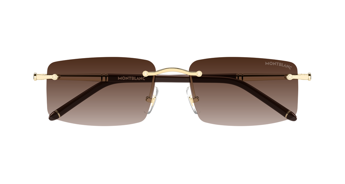 Lunettes de soleil montblanc mb0443s 008 dorado rectangular / squared masculino taille 56mm - Vue détaillée