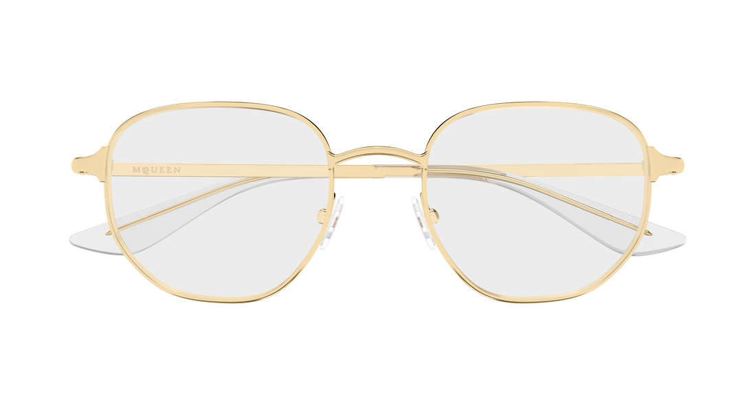 Brillen alexander mcqueen am0590o 002 dorado round/oval/panthos unisex größe 50mm - Detailansicht