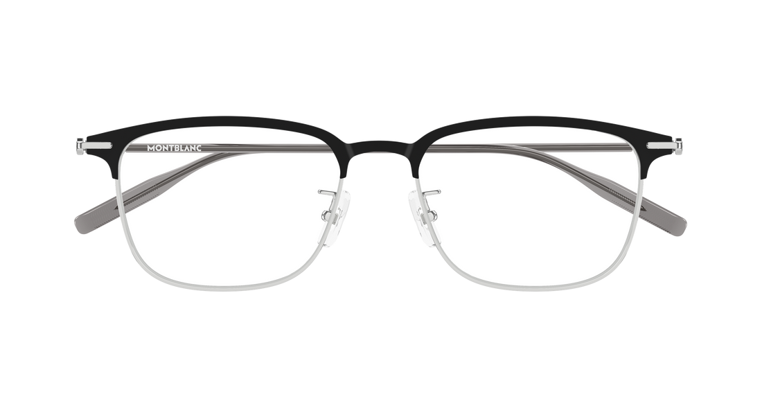 Occhiali da vista montblanc mb0490oa 001 plateado rectangular / squared masculino taglia 54mm - Vista dettagliata