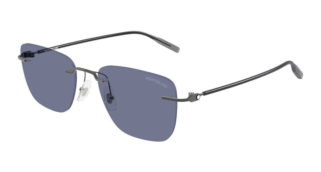 Lunettes de soleil montblanc mb0470s 004 plateado rectangular / squared masculino taille 54mm - Vue principale