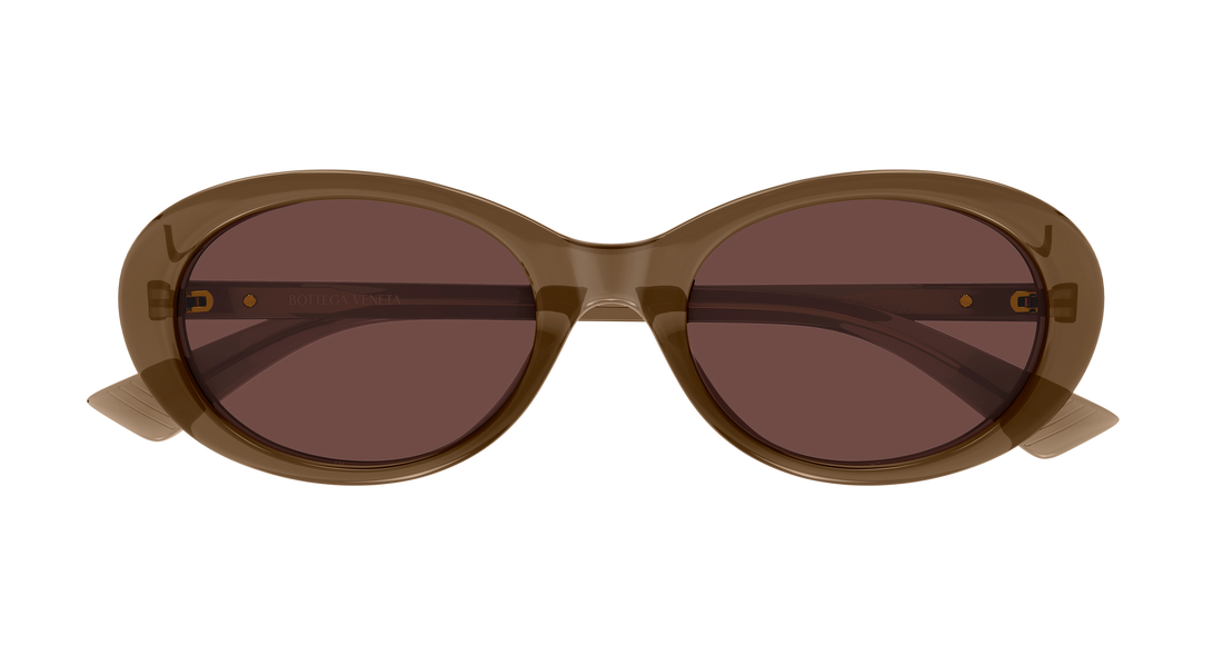 Lunettes de soleil bottega veneta bv1415sk 006 marron round/oval/panthos femenino taille 54mm - Vue détaillée