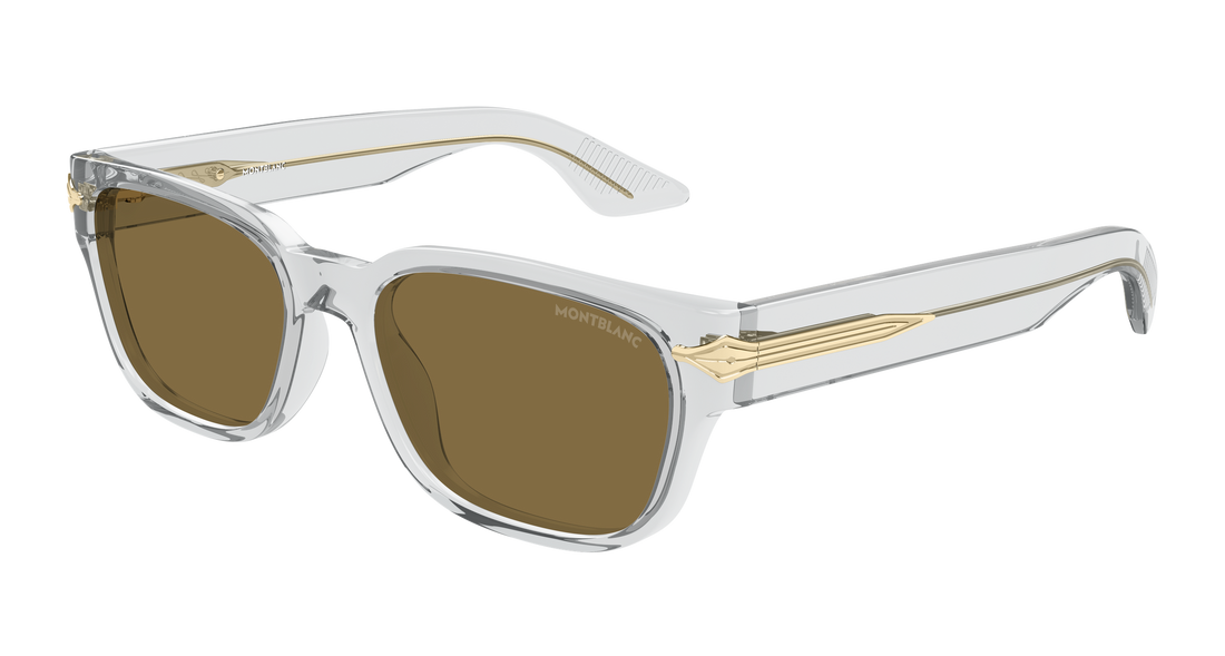 Lunettes de soleil montblanc mb0479s 004 gris rectangular / squared masculino taille 55mm - Vue principale